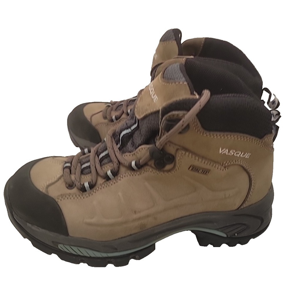 Vasque Gore-Tex Waterproof Hiking Boots Tan Nubuck Mid Trail Trekking 7m